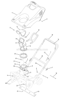 Shroud, Chute and Handle Diagram and Parts List for 31A-2M1A752 2009 Yard Machines Snow Blower